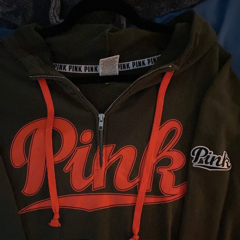 Victoria’s Secret PINK  1/4 zip up sweater with hoodie